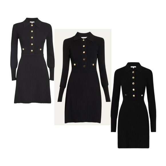 NWT - Veronica Beard Lauper Long-Sleeve Ribbed Mini Sweater Dress - Picture 3 of 6